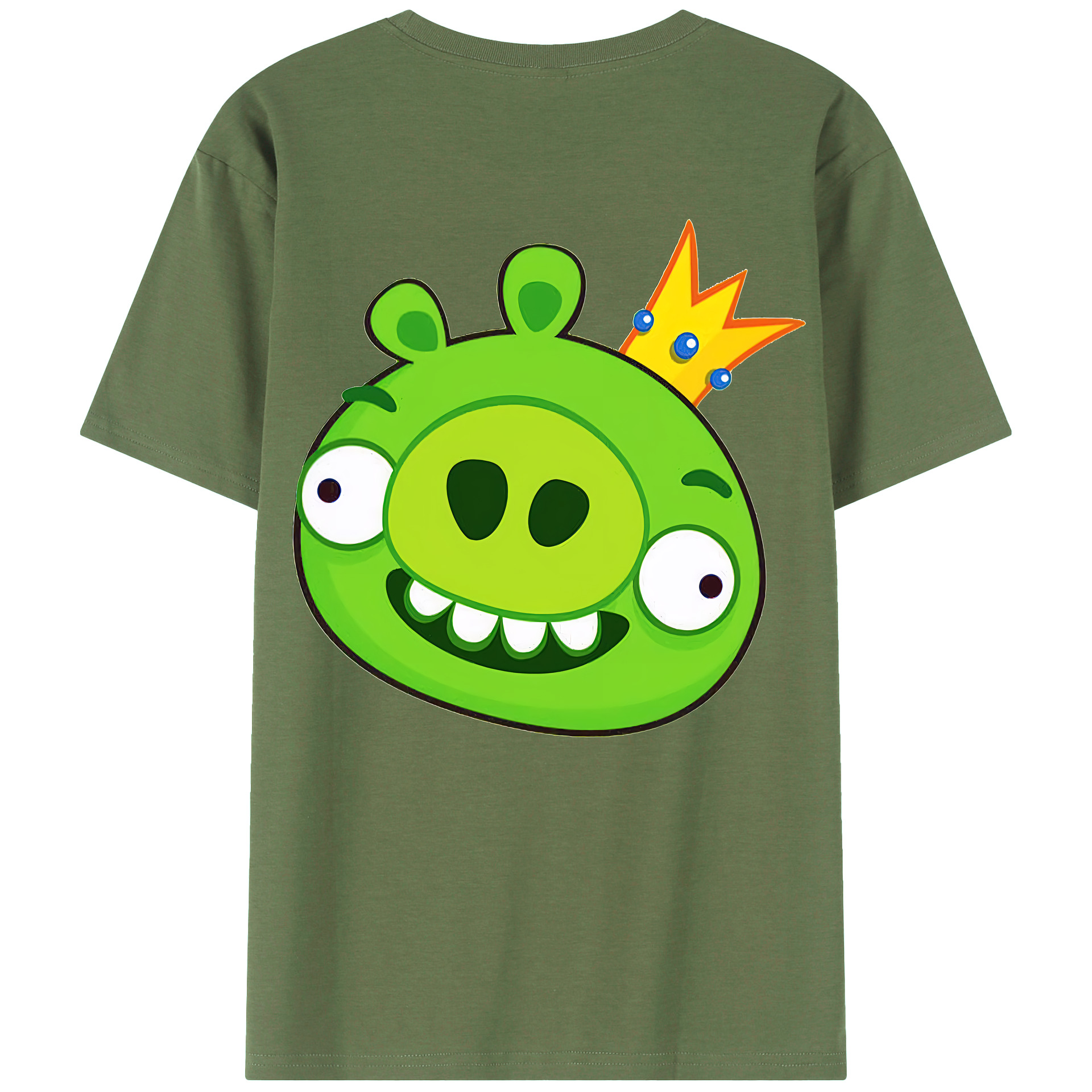 （画像用） Angry Birds アングリーバード 綿100％ メンズ半袖Tシャツ（バックプリント） 通気性